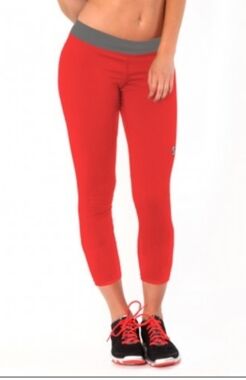 #114 Soffee Drifit Melon& Gray Capri Athletic Leggings sz M